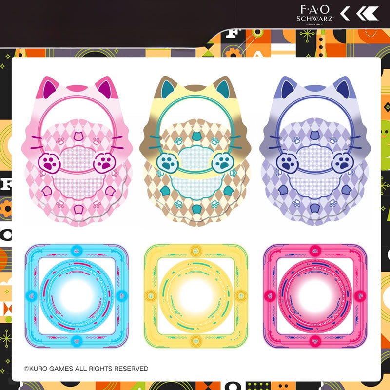 Floating Badge Stand with Cat Ears and Paws